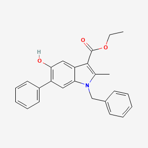 molecular formula C25H23NO3 B12192171 ethyl 1-benzyl-5-hydroxy-2-methyl-6-phenyl-1H-indole-3-carboxylate 