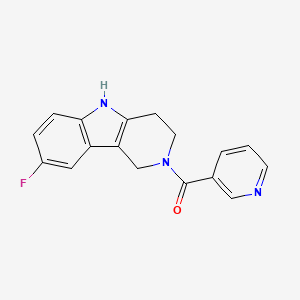 molecular formula C17H14FN3O B12192198 (8-fluoro-1,3,4,5-tetrahydro-2H-pyrido[4,3-b]indol-2-yl)(pyridin-3-yl)methanone 