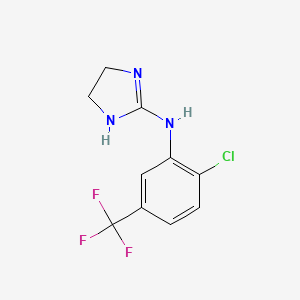 molecular formula C10H9ClF3N3 B1219221 N-[2-chloro-5-(trifluoromethyl)phenyl]-4,5-dihydro-1H-imidazol-2-amine 