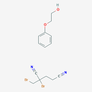 molecular formula C14H16Br2N2O2 B1219225 2-Bromo-2-(bromomethyl)pentanedinitrile, mixt. with 2-phenoxyethanol CAS No. 98668-04-3