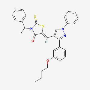 molecular formula C31H29N3O2S2 B12192297 (5Z)-5-{[3-(3-butoxyphenyl)-1-phenyl-1H-pyrazol-4-yl]methylidene}-3-(1-phenylethyl)-2-thioxo-1,3-thiazolidin-4-one 