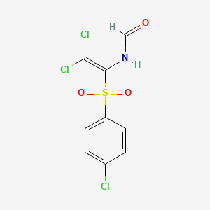 molecular formula C9H6Cl3NO3S B12192307 N-[2,2-dichloro-1-(4-chlorobenzenesulfonyl)ethenyl]formamide 