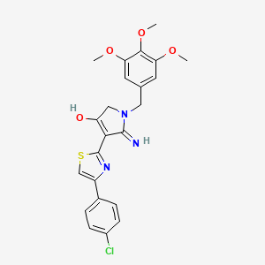 molecular formula C23H22ClN3O4S B12192334 4-[4-(4-chlorophenyl)-1,3-thiazol-2-yl]-5-imino-1-(3,4,5-trimethoxybenzyl)-2,5-dihydro-1H-pyrrol-3-ol 
