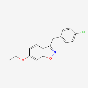 molecular formula C16H14ClNO2 B12192366 3-(4-Chlorobenzyl)-6-ethoxy-1,2-benzoxazole 