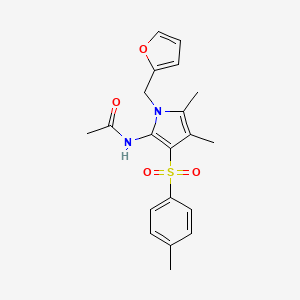 molecular formula C20H22N2O4S B12192367 N-{1-(furan-2-ylmethyl)-4,5-dimethyl-3-[(4-methylphenyl)sulfonyl]-1H-pyrrol-2-yl}acetamide 