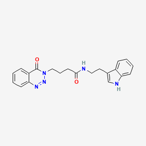 molecular formula C21H21N5O2 B12192374 N-[2-(1H-indol-3-yl)ethyl]-4-(4-oxo-1,2,3-benzotriazin-3(4H)-yl)butanamide 