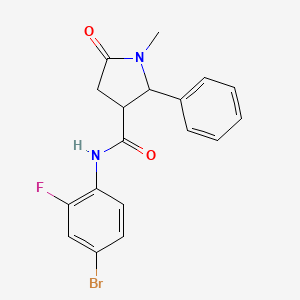 molecular formula C18H16BrFN2O2 B12192387 N-(4-bromo-2-fluorophenyl)-1-methyl-5-oxo-2-phenylpyrrolidine-3-carboxamide 