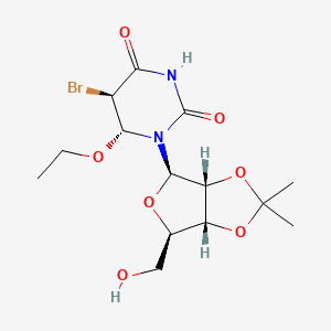 molecular formula C14H21BrN2O7 B1219239 5-Bromo-6-ethoxy-5,6-dihydro-2',3'-isopropylidine-beta-ribofuranosyluracil CAS No. 125310-70-5