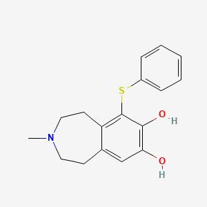 molecular formula C17H19NO2S B1219240 2,3,4,5-Tetrahydro-3-methyl-6-(phenylthio)-1H-3-benzazepine-7,8-diol CAS No. 73943-42-7