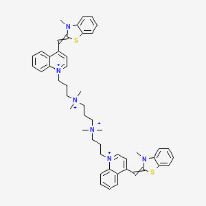 molecular formula C49H58N6S2+4 B1219243 Trimethylenebis[[3-[[4-[[(3-methylbenzothiazol-3-ium)-2-yl]methylene]-1,4-dihydroquinolin]-1-yl]propyl]dimethylaminium] 