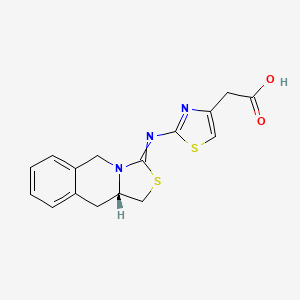 molecular formula C16H15N3O2S2 B1219247 2-[2-[[(10aS)-1,5,10,10a-tetrahydro-[1,3]thiazolo[3,4-b]isoquinolin-3-ylidene]amino]-1,3-thiazol-4-yl]acetic acid 