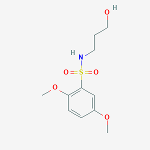 molecular formula C11H17NO5S B12192479 N-(3-hydroxypropyl)-2,5-dimethoxybenzenesulfonamide 