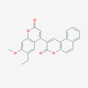 molecular formula C25H18O5 B12192508 2-(6-ethyl-7-methoxy-2-oxo-2H-chromen-4-yl)-3H-benzo[f]chromen-3-one 