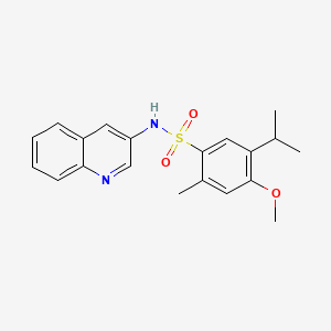 molecular formula C20H22N2O3S B12192550 5-isopropyl-4-methoxy-2-methyl-N-(3-quinolinyl)benzenesulfonamide 
