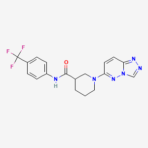 molecular formula C18H17F3N6O B12192551 1-([1,2,4]triazolo[4,3-b]pyridazin-6-yl)-N-[4-(trifluoromethyl)phenyl]piperidine-3-carboxamide 