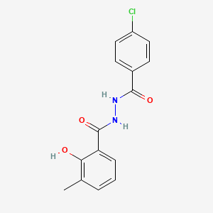 molecular formula C15H13ClN2O3 B1219256 N'-[(4-chlorophenyl)-oxomethyl]-2-hydroxy-3-methylbenzohydrazide 
