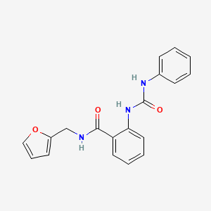molecular formula C19H17N3O3 B1219257 2-[[anilino(oxo)methyl]amino]-N-(2-furanylmethyl)benzamide 