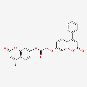 molecular formula C27H18O7 B12192591 4-methyl-2-oxo-2H-chromen-7-yl [(2-oxo-4-phenyl-2H-chromen-7-yl)oxy]acetate 
