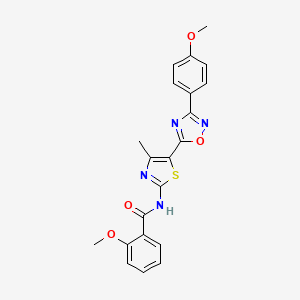 molecular formula C21H18N4O4S B12192607 2-methoxy-N-[(2Z)-5-[3-(4-methoxyphenyl)-1,2,4-oxadiazol-5-yl]-4-methyl-1,3-thiazol-2(3H)-ylidene]benzamide 