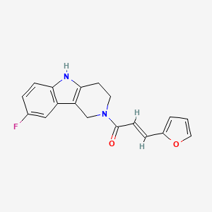 molecular formula C18H15FN2O2 B12192613 (2E)-1-(8-fluoro-1,3,4,5-tetrahydro-2H-pyrido[4,3-b]indol-2-yl)-3-(furan-2-yl)prop-2-en-1-one 