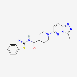 molecular formula C19H19N7OS B12192663 N-(1,3-benzothiazol-2-yl)-1-(3-methyl[1,2,4]triazolo[4,3-b]pyridazin-6-yl)piperidine-4-carboxamide 