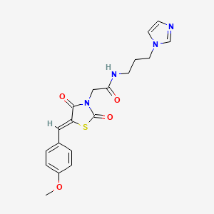 molecular formula C19H20N4O4S B12192679 N-[3-(1H-imidazol-1-yl)propyl]-2-[(5Z)-5-(4-methoxybenzylidene)-2,4-dioxo-1,3-thiazolidin-3-yl]acetamide 