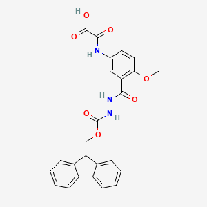 molecular formula C25H21N3O7 B1219284 N-[3-[2-(9H-Fluorene-9-ylmethoxycarbonyl)hydrazinocarbonyl]-4-methoxyphenyl]-2-oxoglycine 