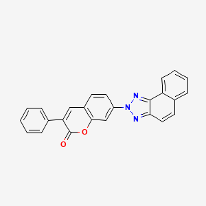 B1219285 2H-1-Benzopyran-2-one, 7-(2H-naphtho(1,2-d)triazol-2-yl)-3-phenyl- CAS No. 3333-62-8