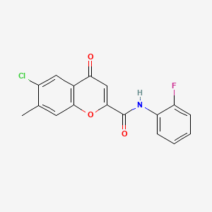molecular formula C17H11ClFNO3 B12192865 6-chloro-N-(2-fluorophenyl)-7-methyl-4-oxo-4H-chromene-2-carboxamide 