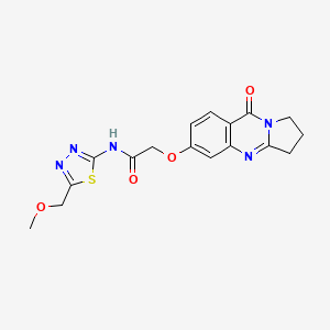 molecular formula C17H17N5O4S B12192896 N-[(2E)-5-(methoxymethyl)-1,3,4-thiadiazol-2(3H)-ylidene]-2-[(9-oxo-1,2,3,9-tetrahydropyrrolo[2,1-b]quinazolin-6-yl)oxy]acetamide 