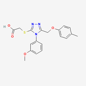 molecular formula C19H19N3O4S B1219290 2-[[4-(3-Methoxyphenyl)-5-[(4-methylphenoxy)methyl]-1,2,4-triazol-3-yl]thio]acetic acid 