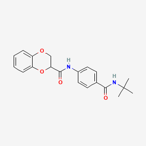 molecular formula C20H22N2O4 B1219292 N-[4-[(tert-butylamino)-oxomethyl]phenyl]-2,3-dihydro-1,4-benzodioxin-3-carboxamide 