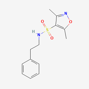 molecular formula C13H16N2O3S B12192922 3,5-dimethyl-N-(2-phenylethyl)-1,2-oxazole-4-sulfonamide 