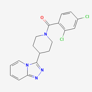 molecular formula C18H16Cl2N4O B12192954 (2,4-Dichlorophenyl)[4-([1,2,4]triazolo[4,3-a]pyridin-3-yl)piperidin-1-yl]methanone 