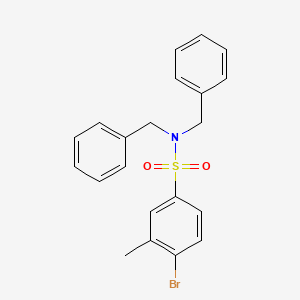 molecular formula C21H20BrNO2S B12192959 Bisbenzyl[(4-bromo-3-methylphenyl)sulfonyl]amine 