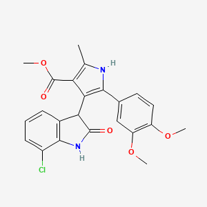 molecular formula C23H21ClN2O5 B12192967 methyl 4-(7-chloro-2-oxo-2,3-dihydro-1H-indol-3-yl)-5-(3,4-dimethoxyphenyl)-2-methyl-1H-pyrrole-3-carboxylate 