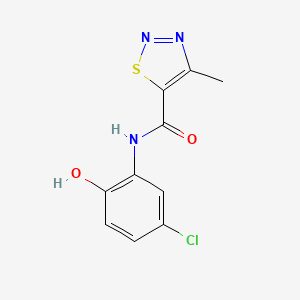 molecular formula C10H8ClN3O2S B12192975 N-(5-chloro-2-hydroxyphenyl)-4-methyl-1,2,3-thiadiazole-5-carboxamide 