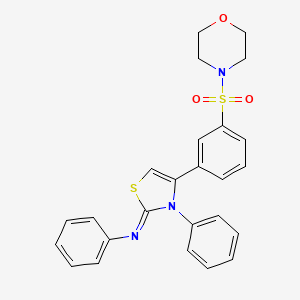 molecular formula C25H23N3O3S2 B12192976 4-(3-morpholin-4-ylsulfonylphenyl)-N,3-diphenyl-1,3-thiazol-2-imine CAS No. 4880-46-0
