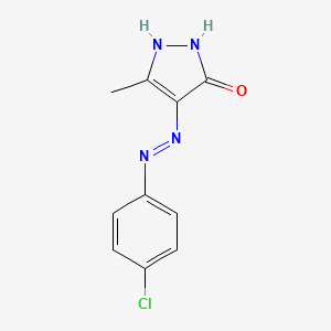 molecular formula C10H9ClN4O B1219305 4-[(4-氯苯基)肼基]-5-甲基-3-吡唑啉酮 