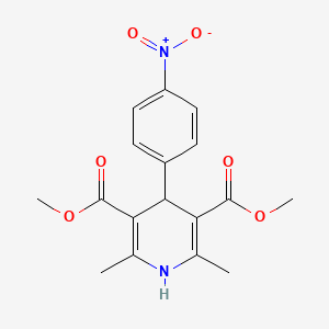 molecular formula C17H18N2O6 B1219309 Dimethyl 2,6-dimethyl-4-(4-nitrophenyl)-1,4-dihydropyridine-3,5-dicarboxylate CAS No. 21829-09-4