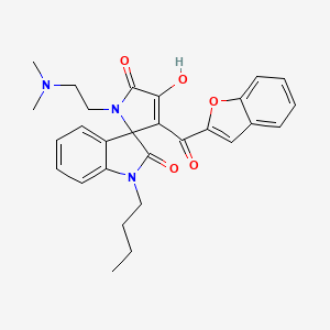 molecular formula C28H29N3O5 B12193091 3'-(1-benzofuran-2-ylcarbonyl)-1-butyl-1'-[2-(dimethylamino)ethyl]-4'-hydroxyspiro[indole-3,2'-pyrrole]-2,5'(1H,1'H)-dione 
