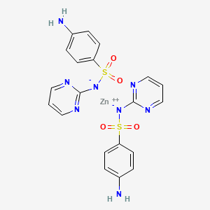 molecular formula C20H18N8O4S2Zn B1219310 Sulfadiazine zinc CAS No. 66219-86-1
