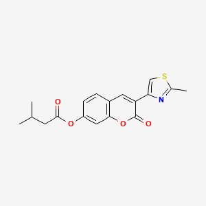molecular formula C18H17NO4S B12193133 3-(2-methyl-1,3-thiazol-4-yl)-2-oxo-2H-chromen-7-yl 3-methylbutanoate 
