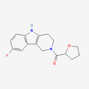 molecular formula C16H17FN2O2 B12193192 (8-fluoro-1,3,4,5-tetrahydro-2H-pyrido[4,3-b]indol-2-yl)(tetrahydrofuran-2-yl)methanone 