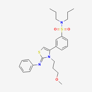 molecular formula C25H33N3O3S2 B12193288 3-[(2Z)-3-(3-methoxypropyl)-2-(phenylimino)-2,3-dihydro-1,3-thiazol-4-yl]-N,N-dipropylbenzenesulfonamide 