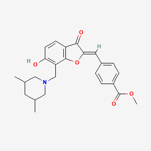 molecular formula C25H27NO5 B12193319 methyl 4-[(Z)-{7-[(3,5-dimethylpiperidin-1-yl)methyl]-6-hydroxy-3-oxo-1-benzofuran-2(3H)-ylidene}methyl]benzoate 