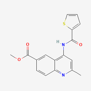 molecular formula C17H14N2O3S B12193321 Methyl 2-methyl-4-(2-thienylcarbonylamino)quinoline-6-carboxylate 