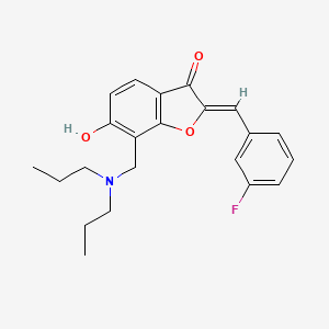 molecular formula C22H24FNO3 B12193347 (2Z)-7-[(dipropylamino)methyl]-2-(3-fluorobenzylidene)-6-hydroxy-1-benzofuran-3(2H)-one 
