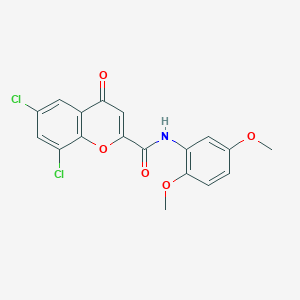 molecular formula C18H13Cl2NO5 B12193382 6,8-dichloro-N-(2,5-dimethoxyphenyl)-4-oxo-4H-chromene-2-carboxamide 