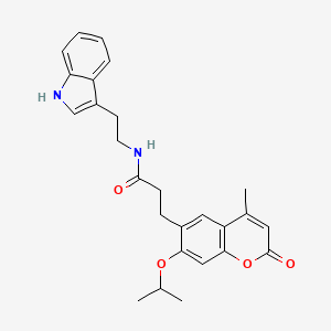 molecular formula C26H28N2O4 B12193478 N-[2-(1H-indol-3-yl)ethyl]-3-[4-methyl-2-oxo-7-(propan-2-yloxy)-2H-chromen-6-yl]propanamide 